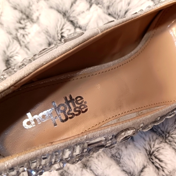 Charlotte Russe Elsa Stiletto Wm 6b Silver Diamond Statement 4" Heels - Picture 3 of 11